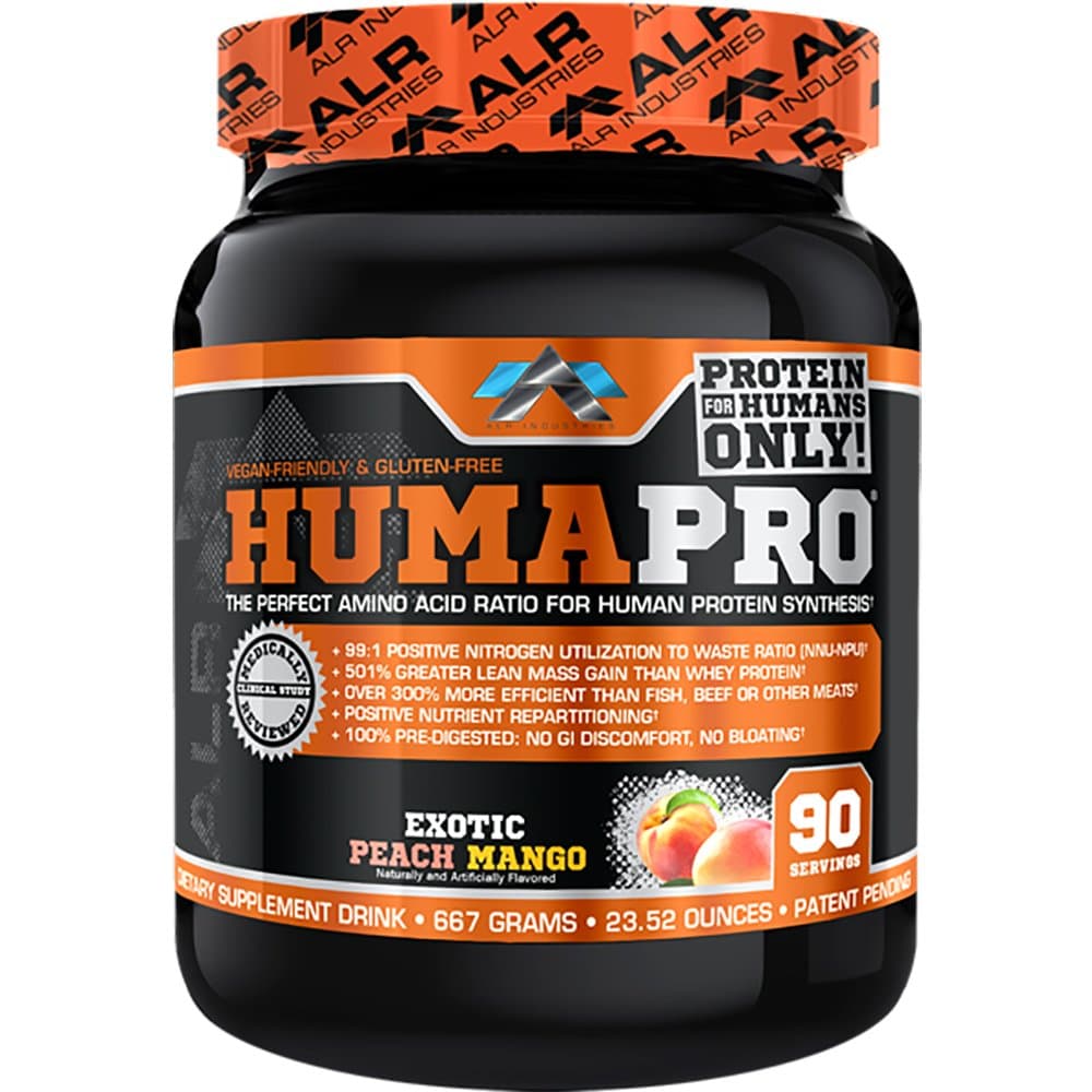 ALR Industries Humapro, Protein Matrix Formulated for Humans, Waste Less. Gain Lean Muscle, Exotic Peach Mango - 667 grams(23.52 oz)
