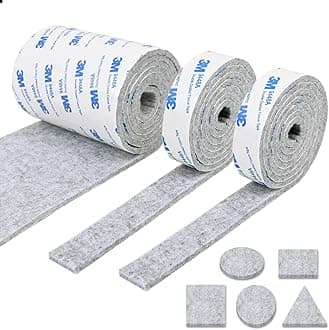 Vicloon Furniture Pad, DIY Furniture Felt Pads Felt Strip Roll, Self Adhesive Floor Protector Pad including 120cm x 10cm*1 Set and 120cm x 2cm*2 Sets, Heavy Duty Pads Tape for Chair Table (Light Gray)
