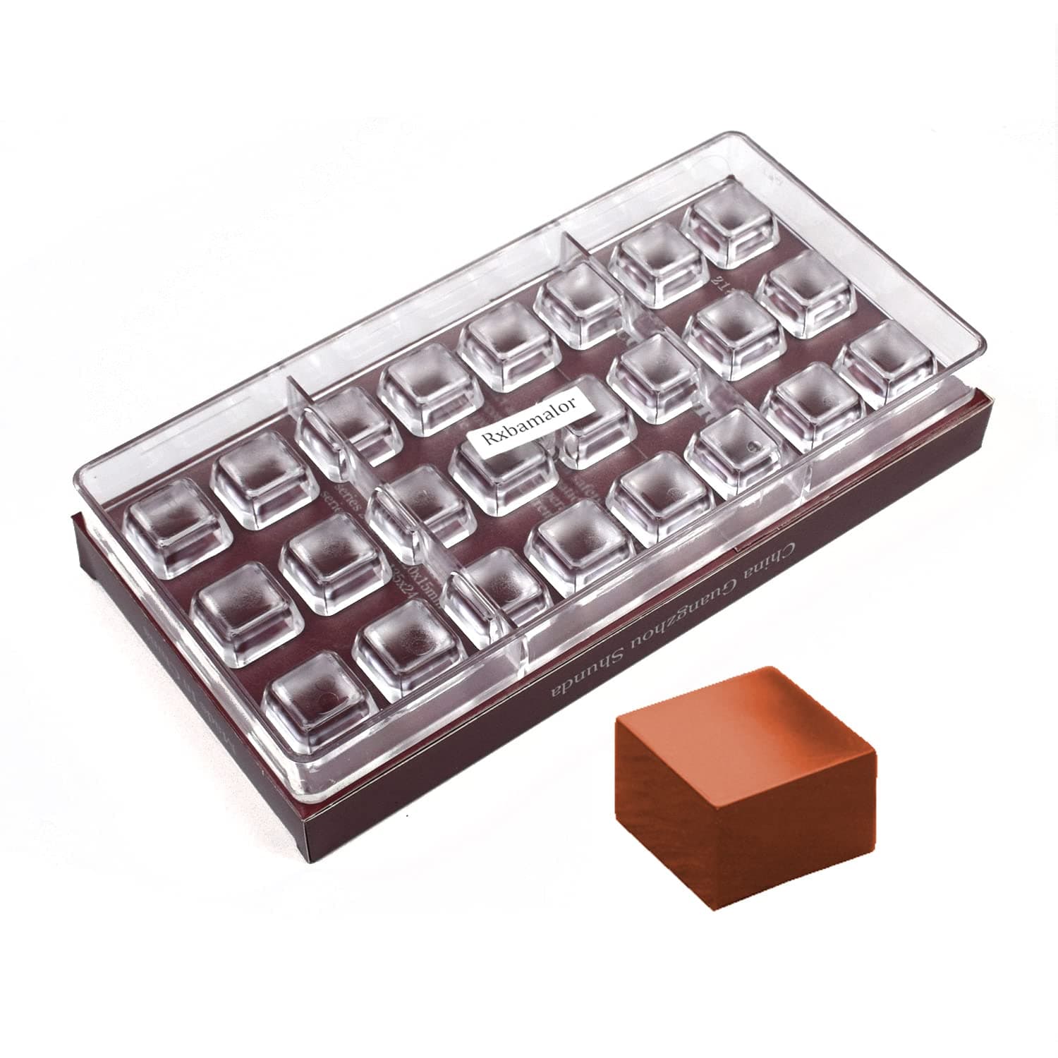 Polycarbonate Chocolate Mold Professional Cube Shape for Candy Bonbons 24 Cavity 5g/pieces Confectionery Baking Pastry Tools Mould RX2189