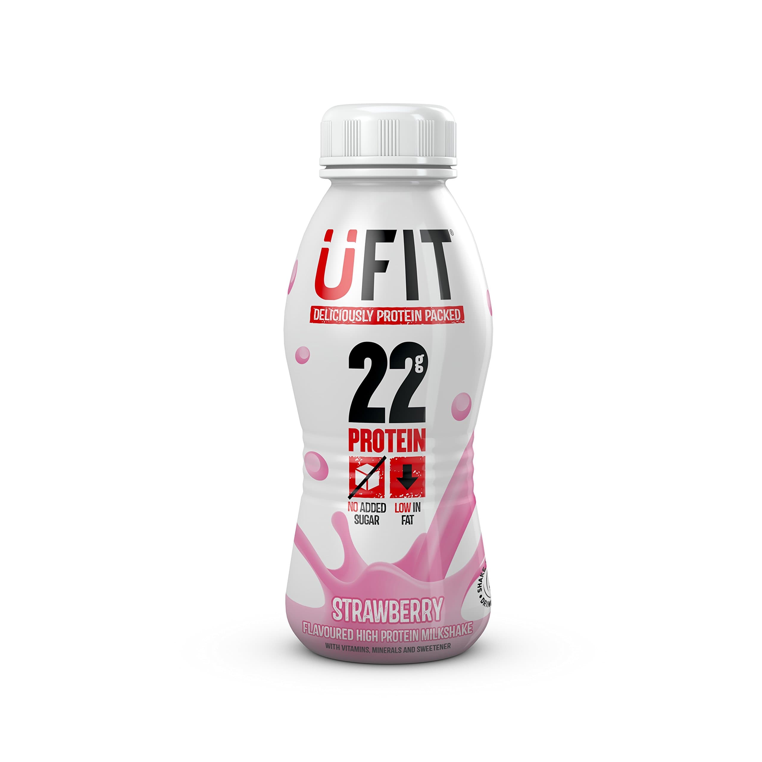 High 22g Protein Shake, No Added Sugar, Low Fat – Strawberry Flavour Ready To Drink (Pack of 8 x 310ml)