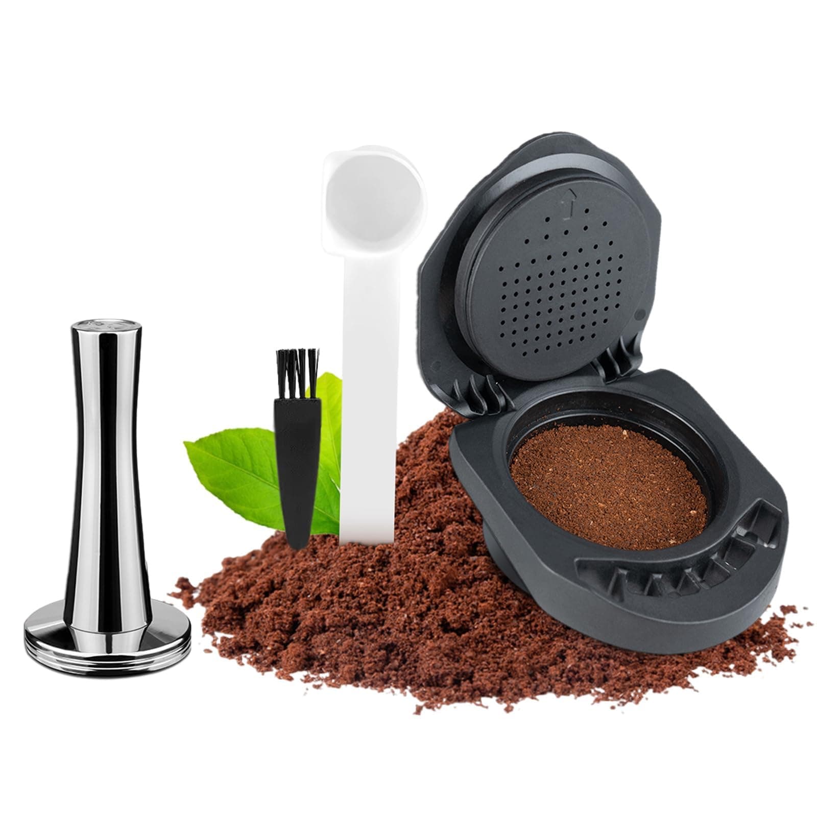 Reusable Capsule Adapter For Dolce Gusto, Coffee Capsule Filter Cup Converter Adapter with 41mm Tamper Compatiable for Piccolo XS/EDG 305/EDG 606.S/Genio S