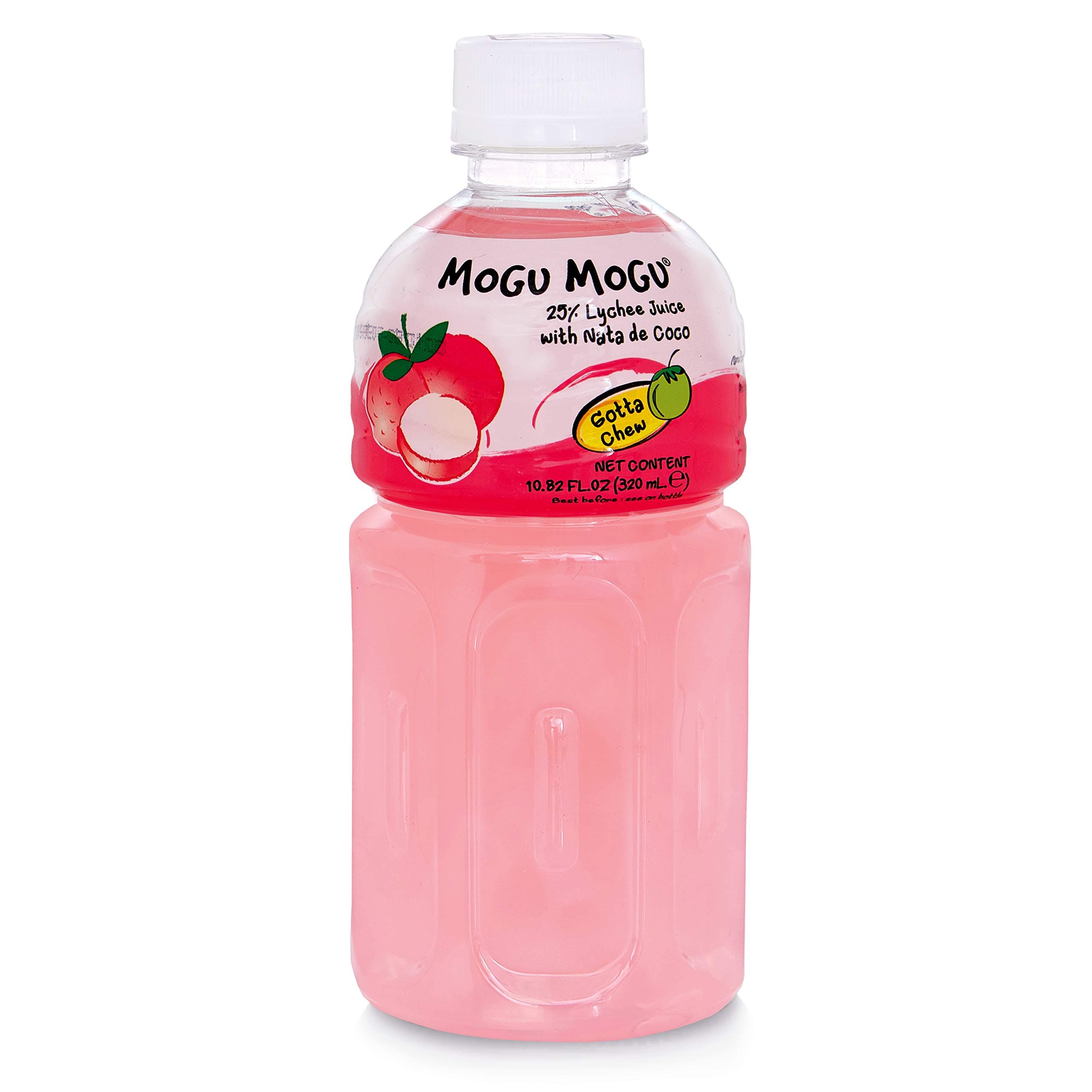 Mogu Mogu Fruit Juice with Nata De Coco, 10.82 oz (Pack of 24) (Lychee)