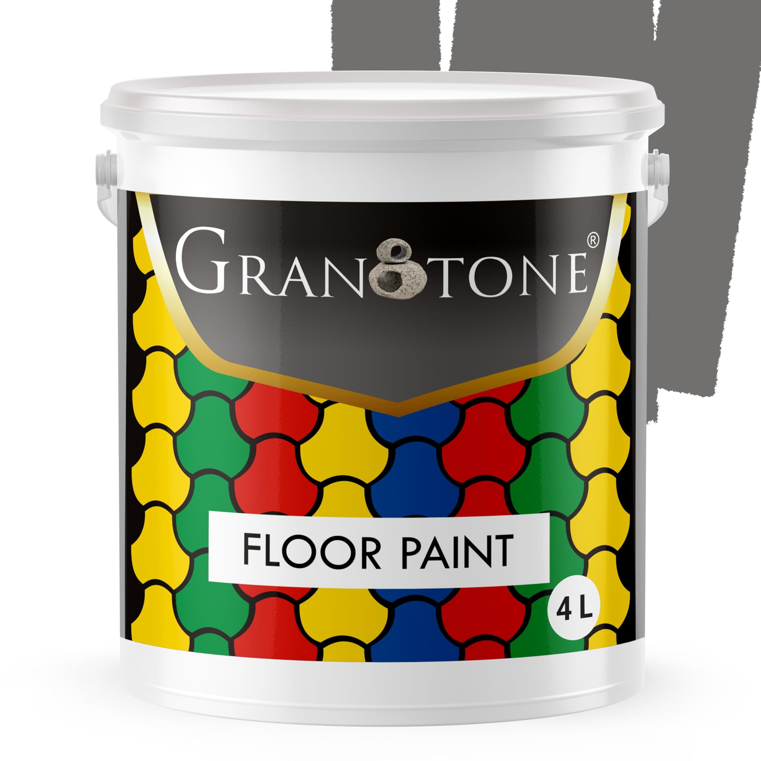 Granotone Floor Paint, Polyurethane And Acrylic Polymer-Based Concrete Sealer Soft Sheen Finish Coating Paints, Anti-Slip, Thick & Durable, Non-Toxic, 4 L, Space Grey