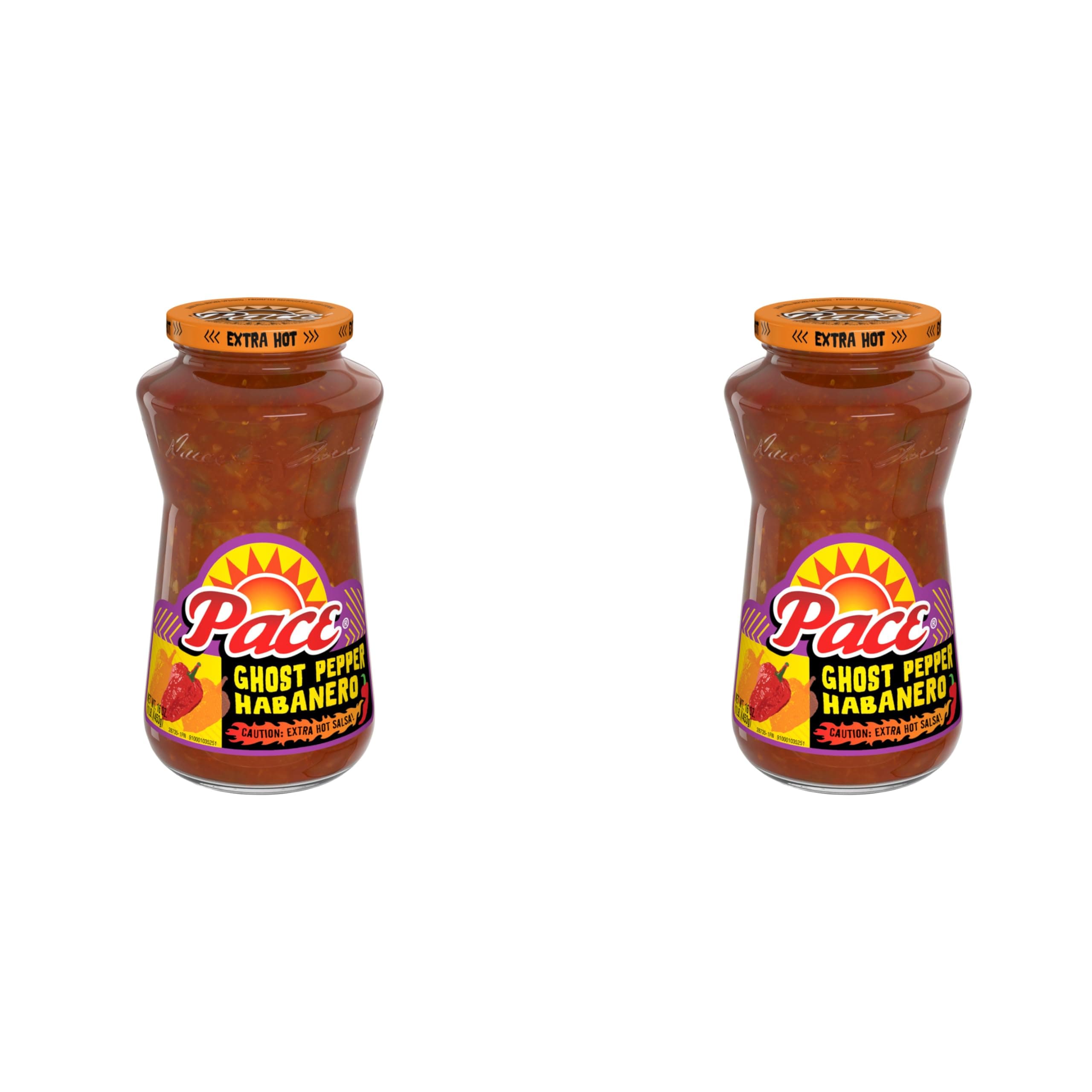 Ghost Pepper Habanero Extra Hot Salsa, 16 oz Jar (Pack of 2)