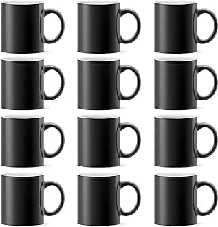 Tanglong Color Changing Coffee Mugs 11oz Sublimation Mugs Magic Mug Heat Sensitive Coffee Mugs Heat Changing Mugs Tazas Magicas Para Sublimacion Set of 12