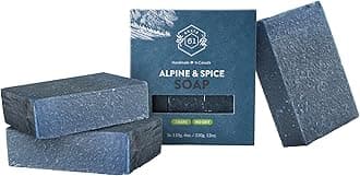 Crate 61, Handmade Vegan Natural Bar Soap Cold Pressed For Face And Body, With Premium Essential Oils, Eucalyptus & Peppermint For Men And Women 3 Pack (Alpine & Spice)