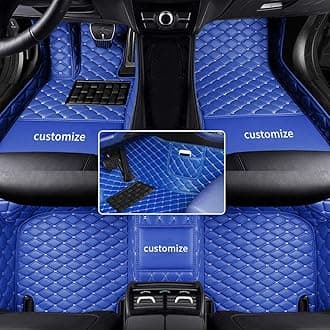 car Floor Mats fit for Toyota Hilux 1999-2025 Custom Style Luxury Leather All Weather Protection Floor Liners Blue-Color
