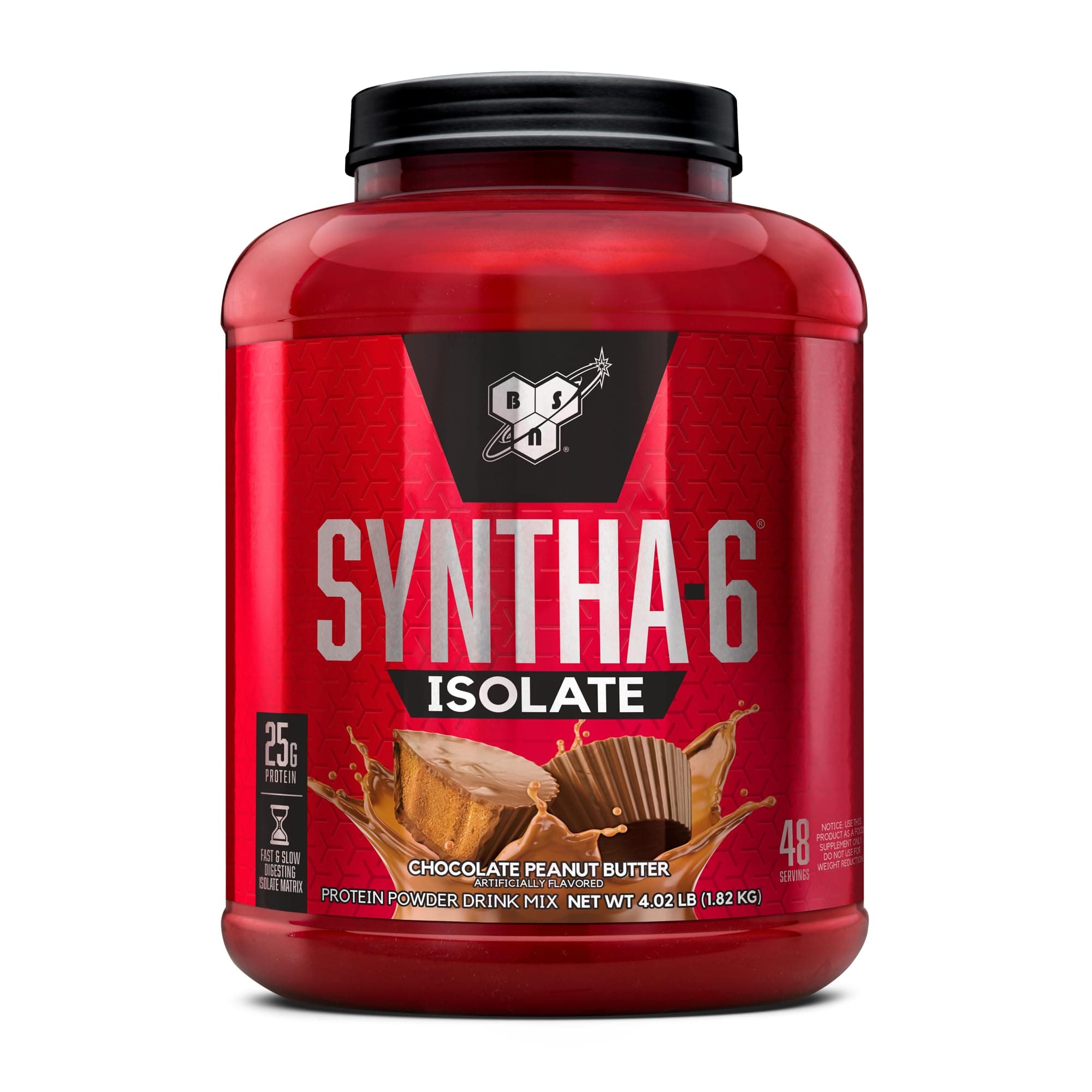 BSN SYNTHA-6 ISOLATE Protein Powder, Chocolate Peanut Butter, 4.02 lb (48 servings)