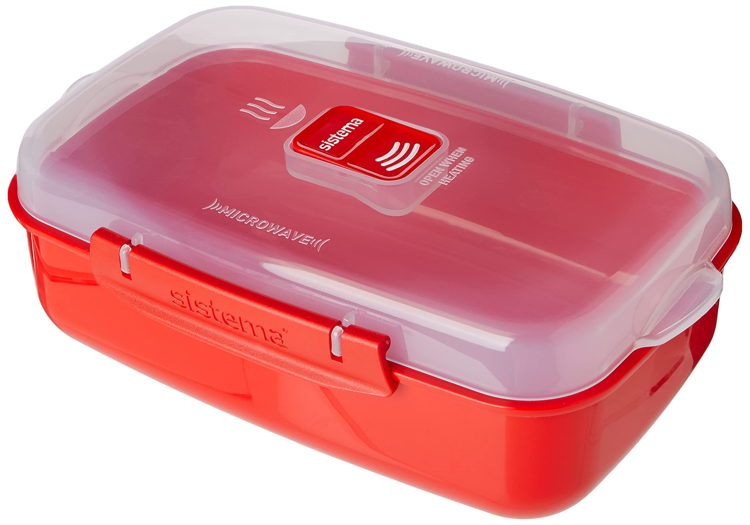 Sistema Microwave Cookware Rectangular Bowl, 41.6 Ounce/ 5.2 Cup, Red
