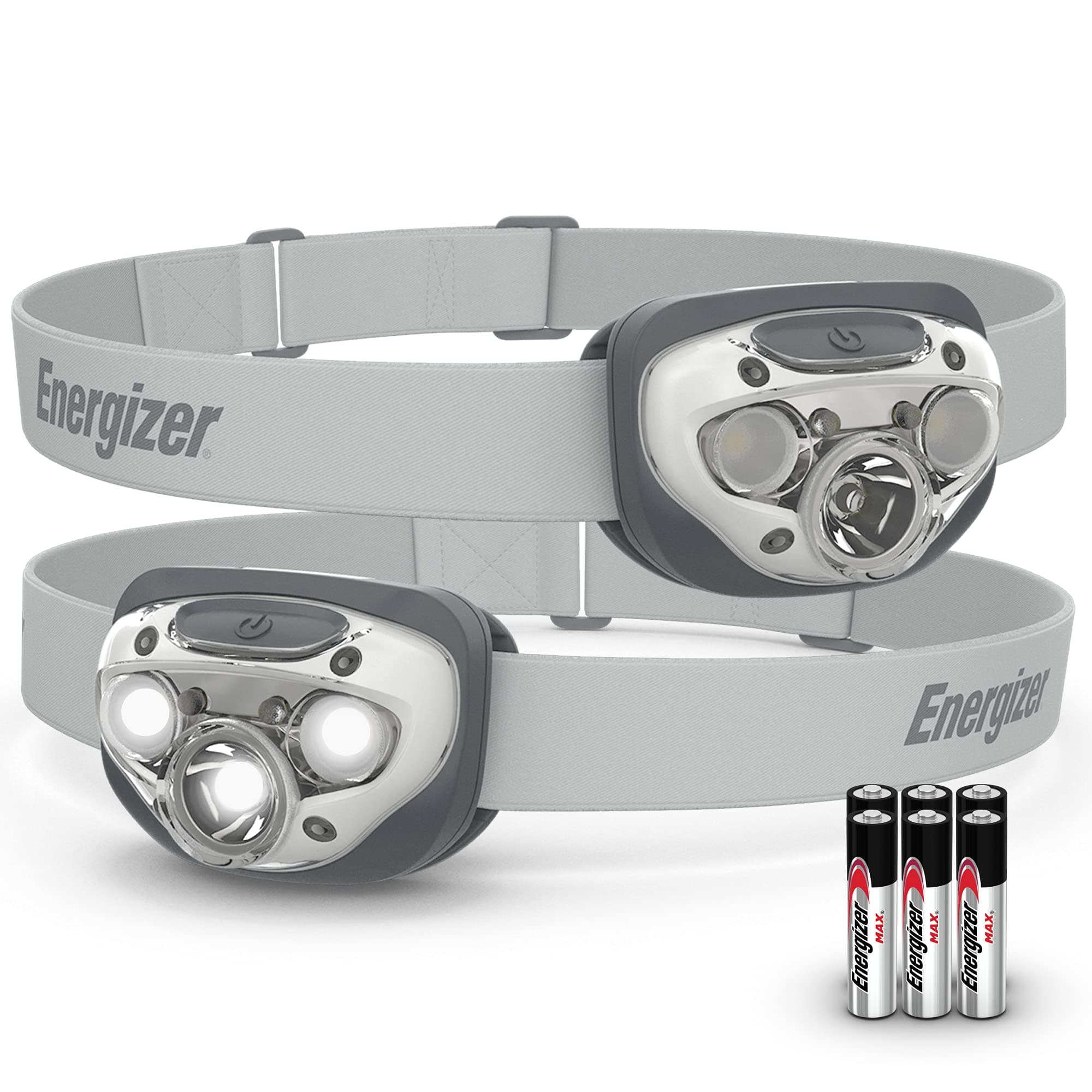 Energizer LED Headlamp [2-Pack], High-Performance Outdoor Lighting Gear, IPX4 Water Resistant Headlamps, Bright and Durable, Batteries Included