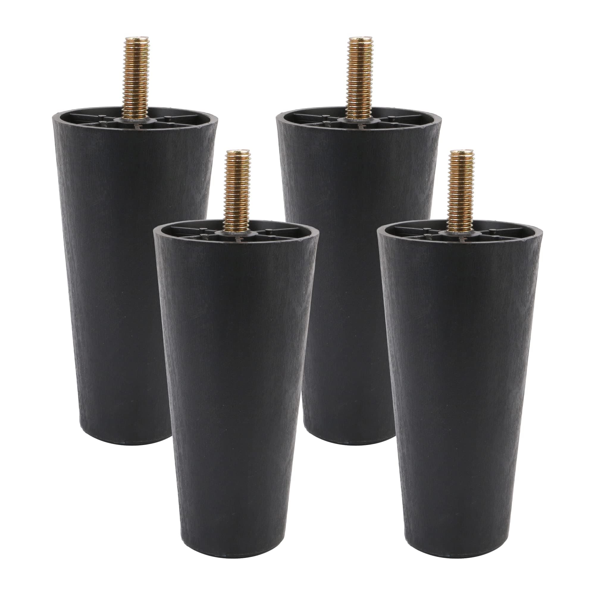 SHANOER 4pcs 120mm Black Plastic Sofa Legs Couch Legs Replacement for Furniture Feet Bearing 100KG