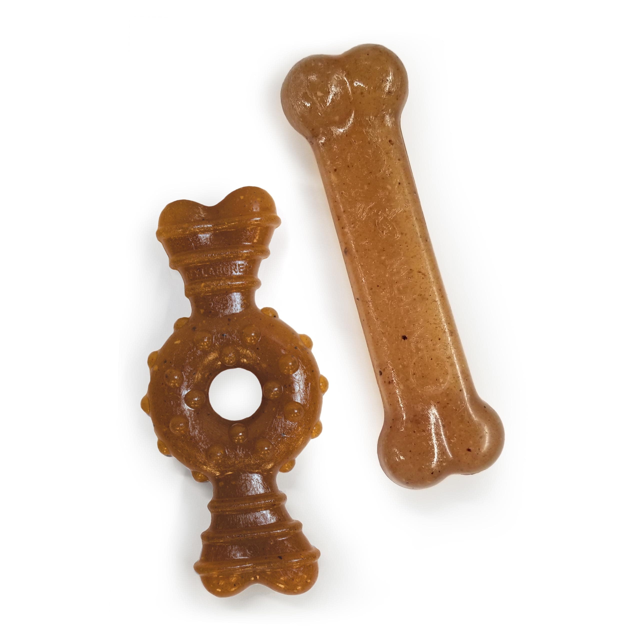 Nylabone Puppy Chew & Ring Bone Twin Pack, Soothes Teething with Flexible Material, Promotes Dental Health with Chicken Flavour, Discourages Destructive Chewing for Puppies Up to 16kg, Medium