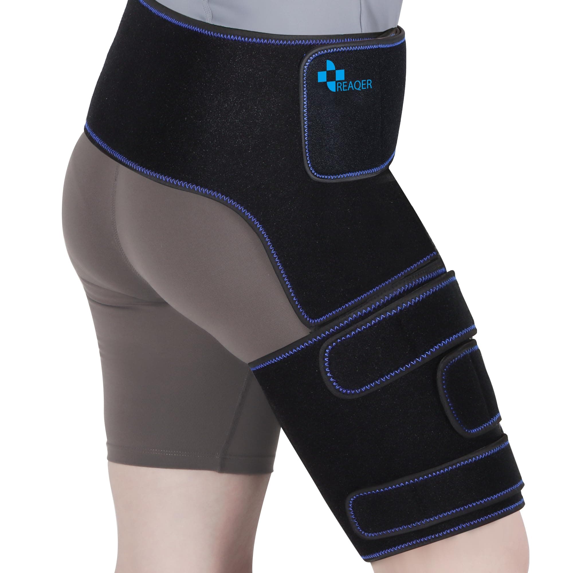 REAQER Hip Brace for Sciatica Pain Relief Devices – Adjustable Groin Compression Wrap, Hamstring & Thigh Brace for Women & Men – Support for Sciatica Pain Relief Brace