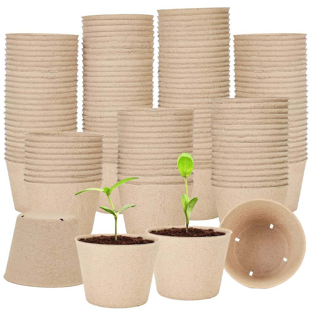 Seed Starter Trays, 126 Packs 4 Inch Round Biodegradable Peat Pots, Seed Starting Pots with Drainage Holes Round Nursery Pot