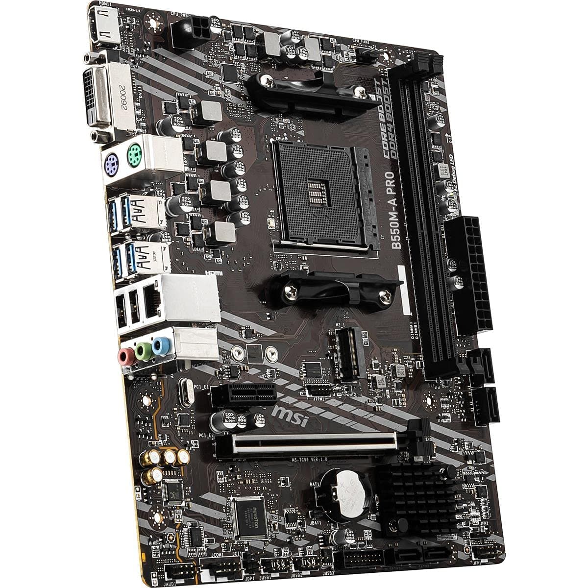 B550M-A PRO ProSeries Motherboard (Support 3rd Gen AMD Ryzen, AM4, DDR4, PCIe 4.0, SATA 6Gb/s, M.2, USB 3.2 Gen 1, DVI/HDMI, Micro-ATX),Black