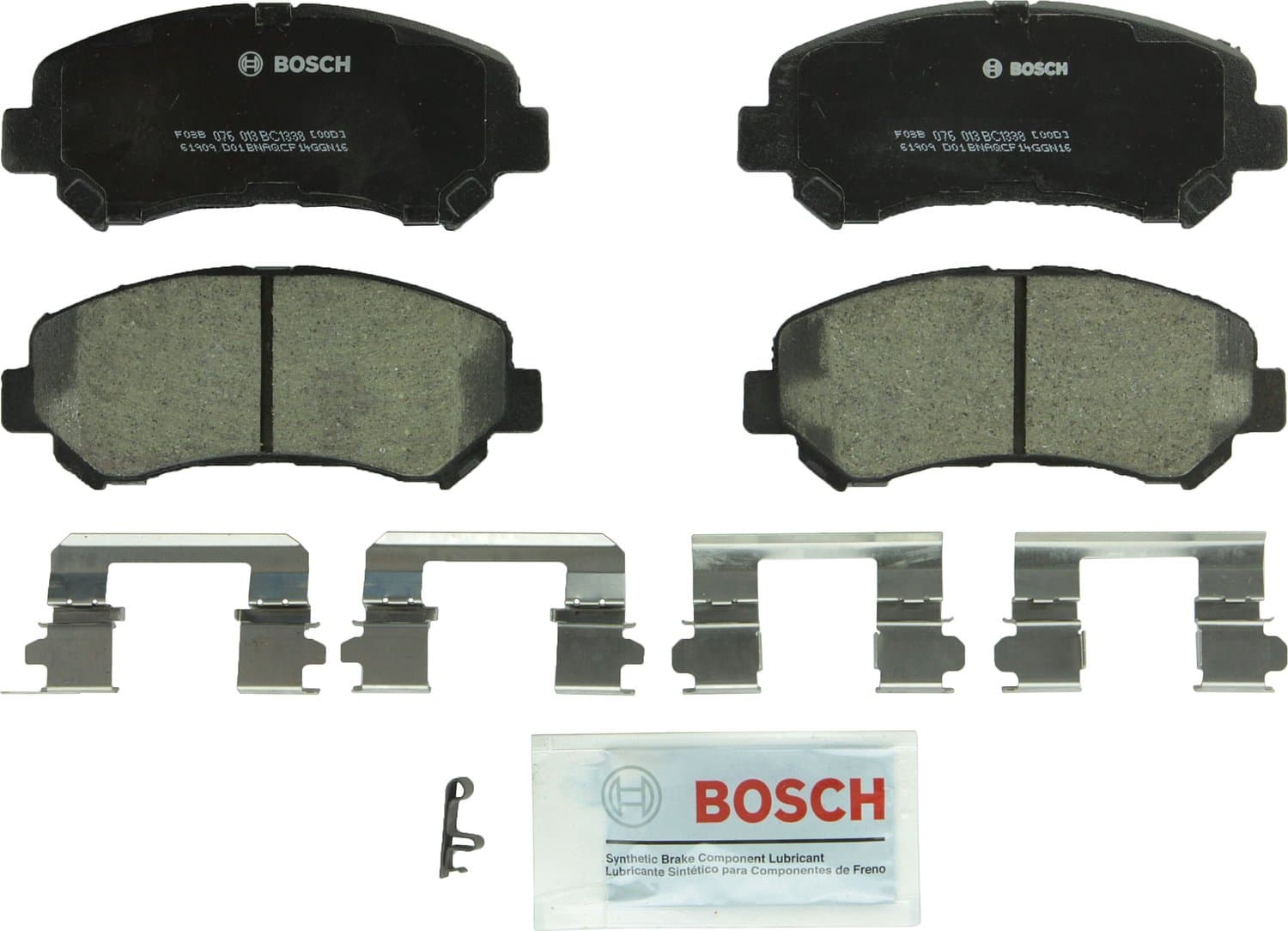 BOSCH BC1338 QuietCast Premium Ceramic Disc Brake Pad Set - Compatible With Select Nissan Rogue, Rogue Select, Sentra; Suzuki Kizashi; FRONT
