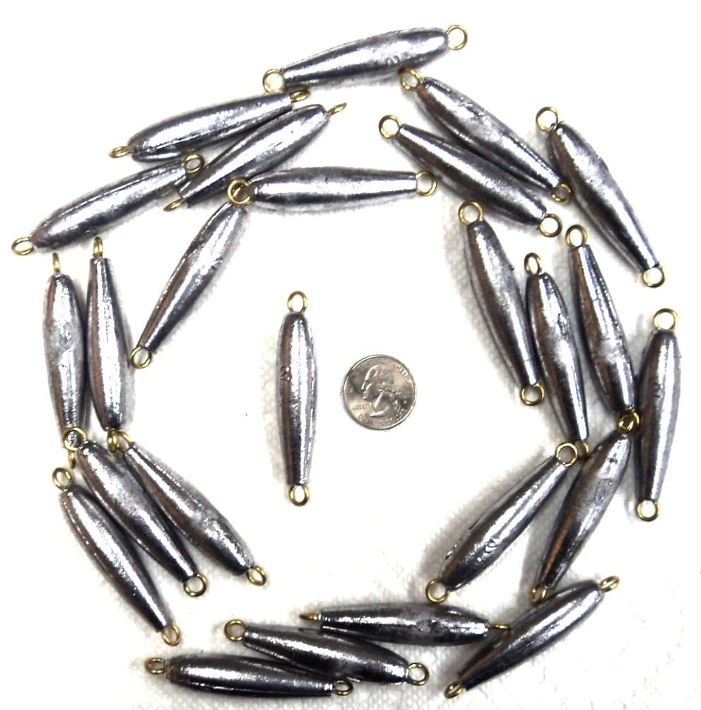 2 oz in Line Trolling (Cigar) Sinkers - 25 Pack - 2 Eyes - Drifting, Trolling, etc. - #ILTS2-25