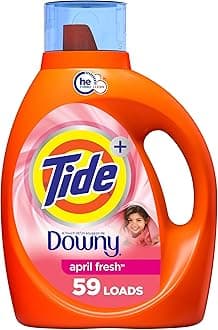 with Downy Liquid Laundry Detergent Soap, High Efficiency (HE), April Fresh Scent, 59 Loads (92 Fl Oz)