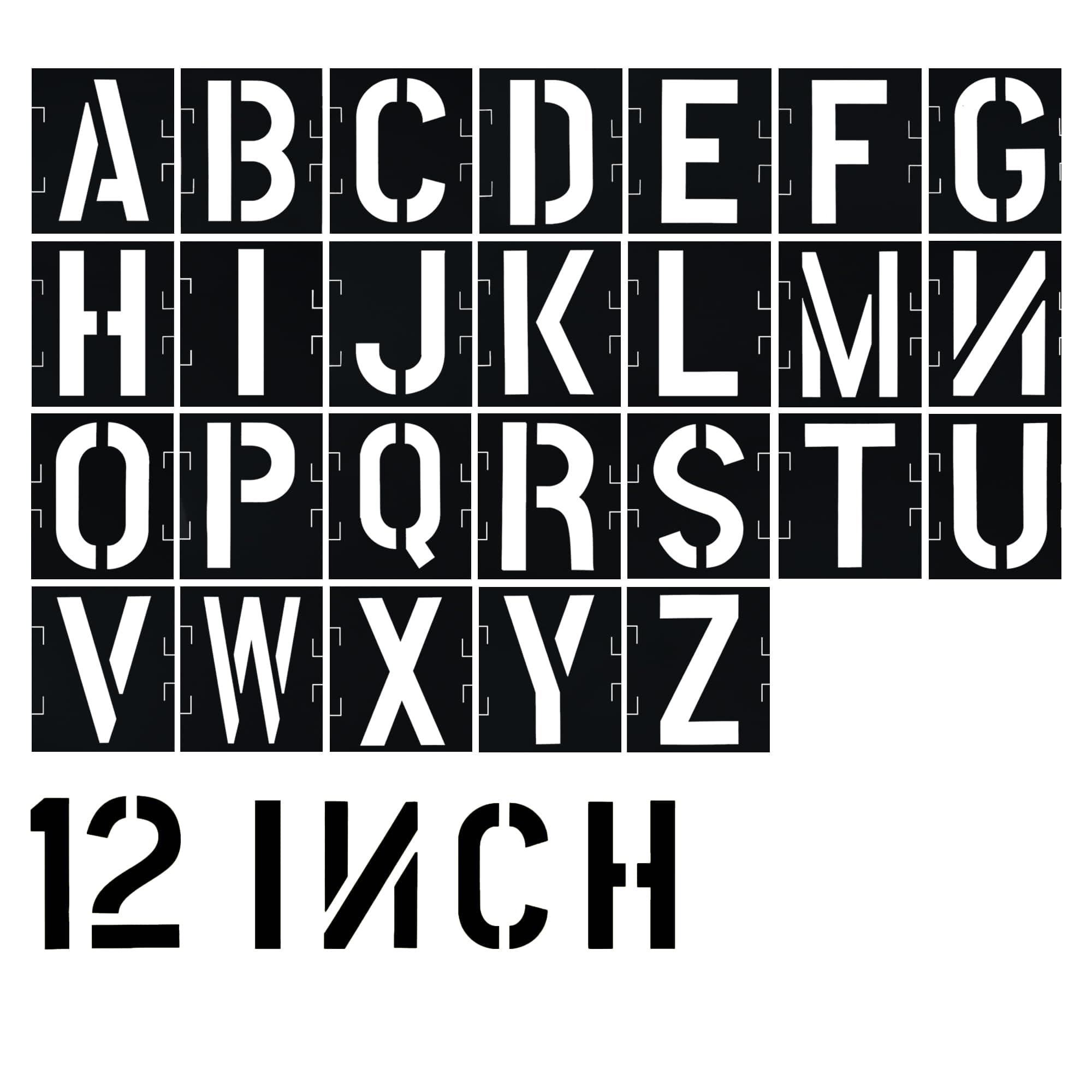 12 Inch Letter Stencils Alphabet Art Craft Interlocking Stencil Kit Plastic Large Size Letter Stencils for Wood Wall Fabric Glass Paper Signage DIY Art Projects