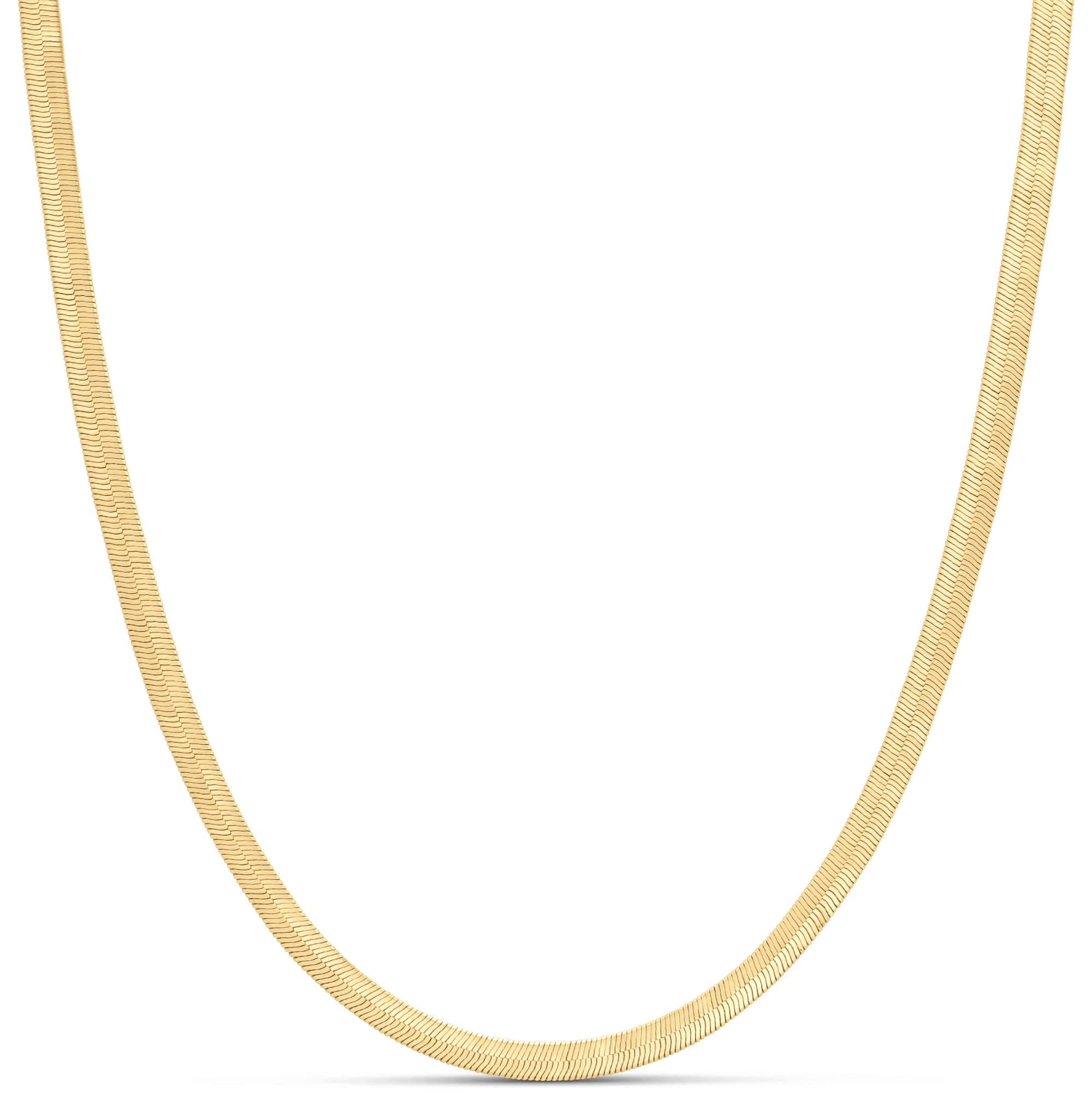 14K Gold or Sterling Silver Plated Herringbone Chain