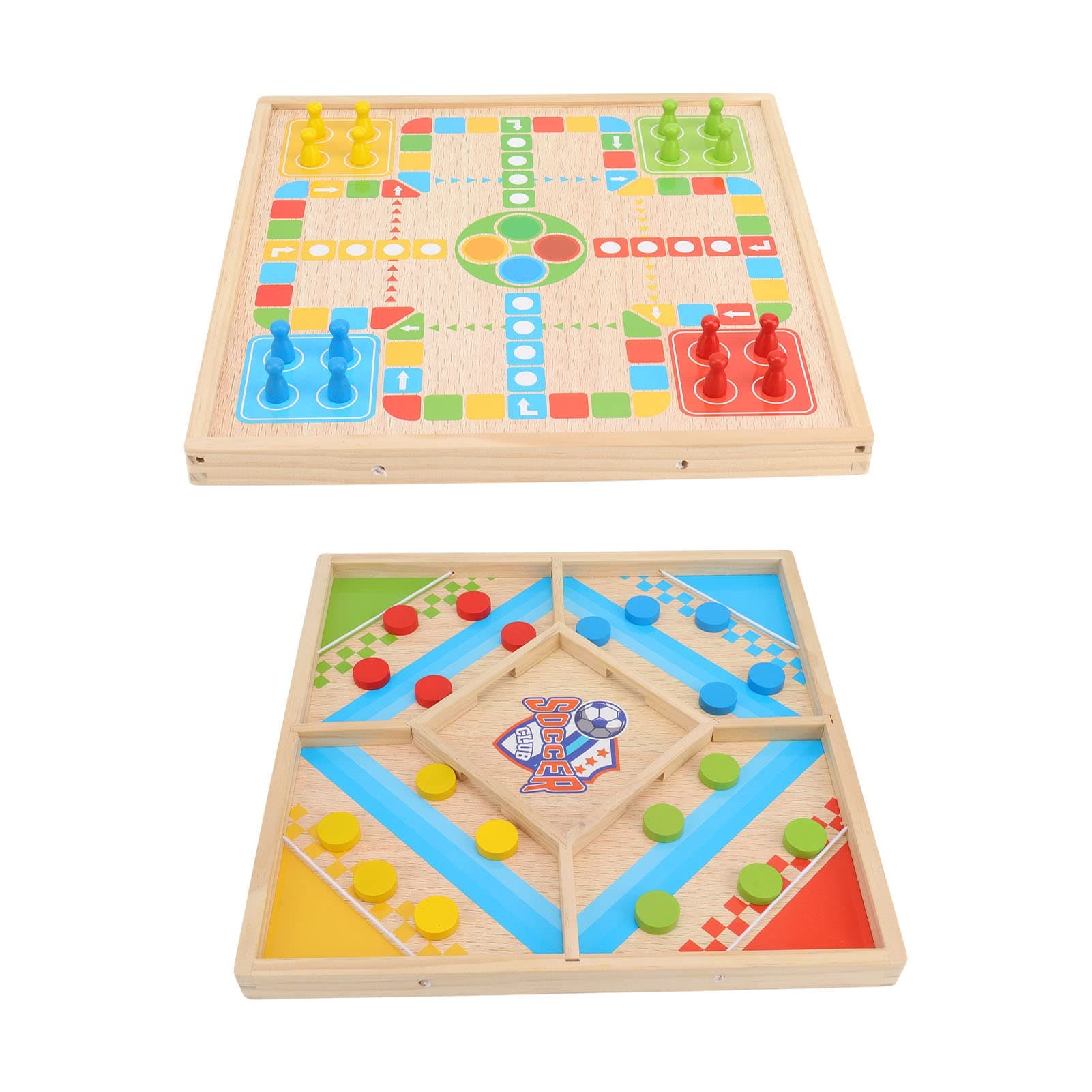 2 in 1 Flying Chess Wooden Board Educational Interactive Chess Table Board Toy for Family
