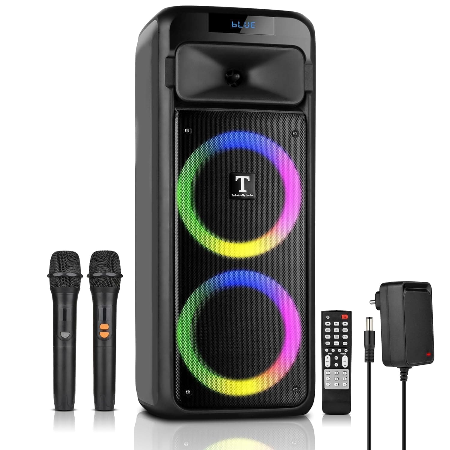 Tronica Thunder Vibra 60W Bluetooth, Wireless, Auxiliary, Usb Dual Speaker - Black