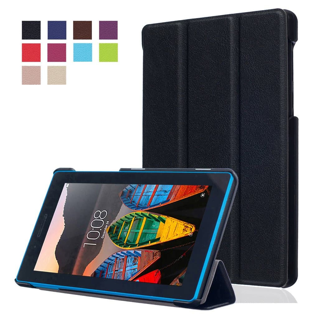 COLJOY Lenovo TAB3 7 Essential TB3-710F Case, Folding Case Protective Case Folio Cover for Lenovo TAB3 7 Essential (Lenovo TB3-710F / TB3-710I) 7.0" Tablet 2016 - Black