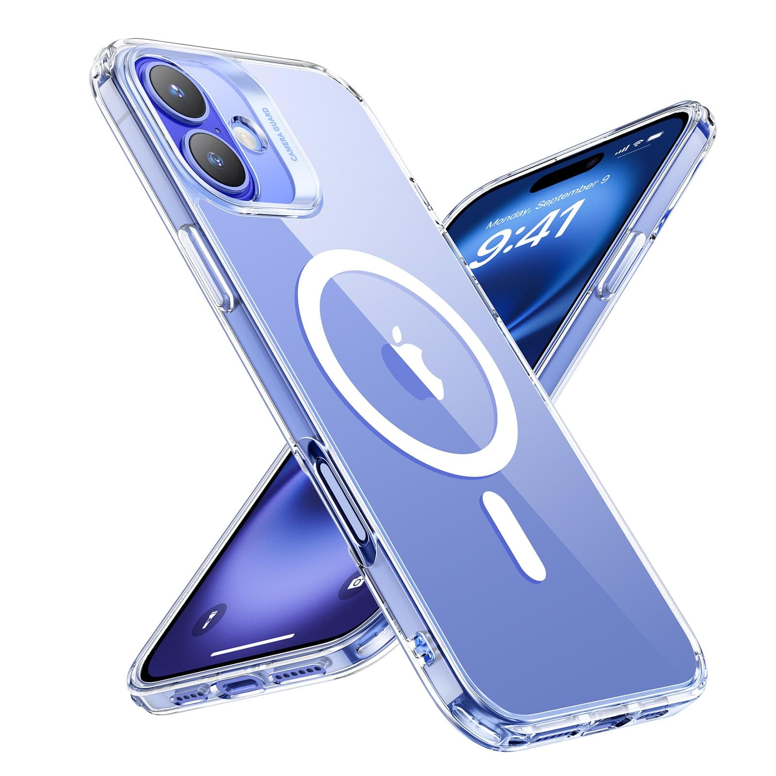 ESR for iPhone 16 Case, Compatible with MagSafe, Shockproof Military-Grade Protection, TPU, Magnetic Phone Case for iPhone 16, Classic Hybrid Case (HaloLock), Clear