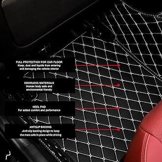 Custom car Floor mats Suitable for 99% car Truck SUV,car mats All Weather Personalized,Full Coverage Luxury Car Mats, Anti-Slip Leather Floor mats. (Beige and Black)