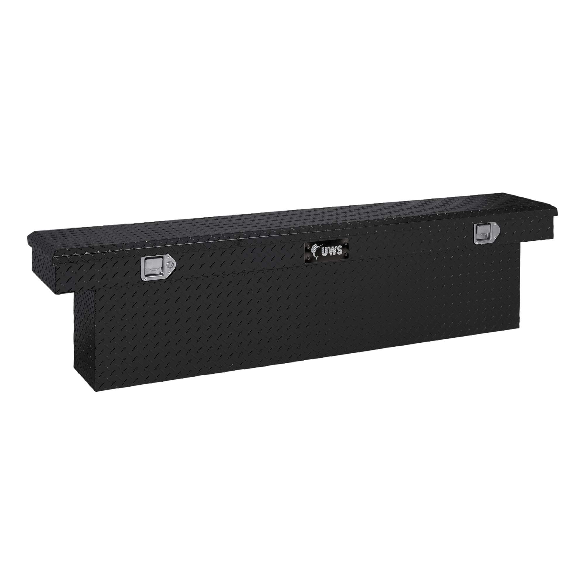 UWS EC10822 69-Inch Gloss Black Heavy-Wall Aluminum Deep Slim Truck Tool Box, RigidCore Lid