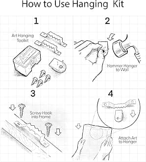 SIGNFORD Framed Canvas Home Artwork Decoration Abstract Mountain Nature Scenery Canvas Wall Art Woodland Nursery Decor for Living Room, Bedroom - 24x36 inches