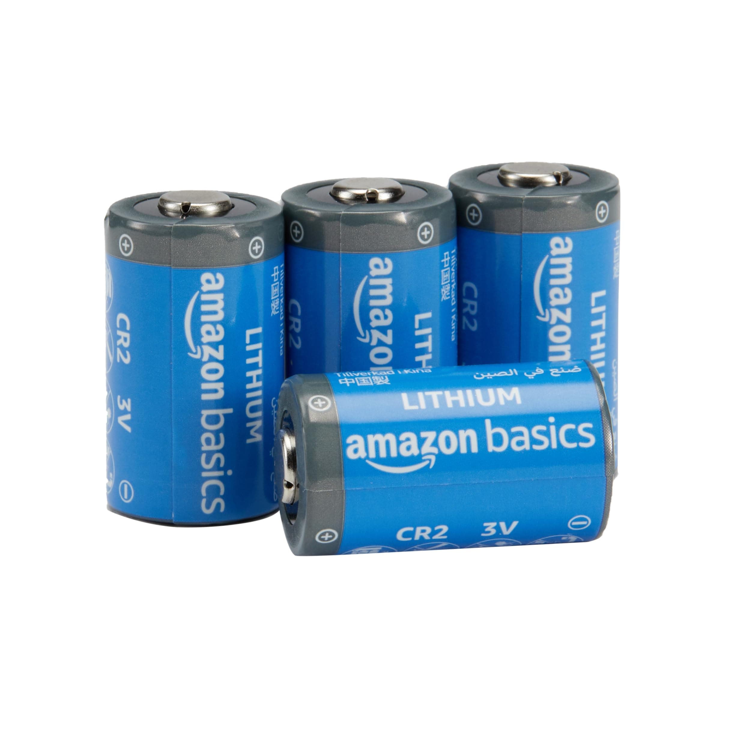 Amazon Basics 4-Pack CR2 Lithium Batteries, 3 Volt, Long Lasting Power, Reliable, Low Self-Discharge Rate