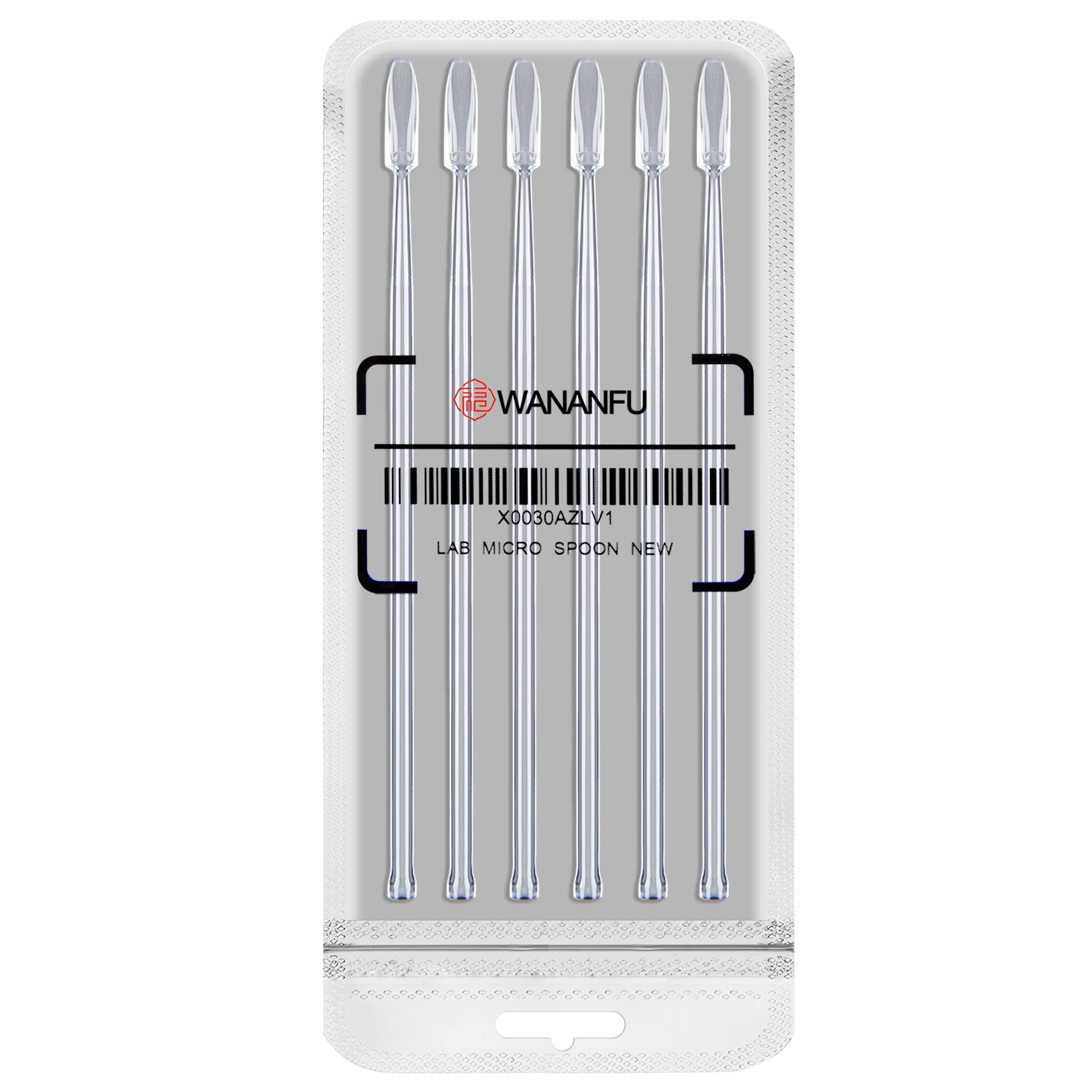 WANANFU Lab Spatula (6 Units) Micro Lab Spoon/Scoop with Powders Tamper, Fits for Empty Capsules Size 000, 00, 0, 1, 2, 3, 4, 5, BPA Free, Reusable, Alternative to Capsule Filling Machine