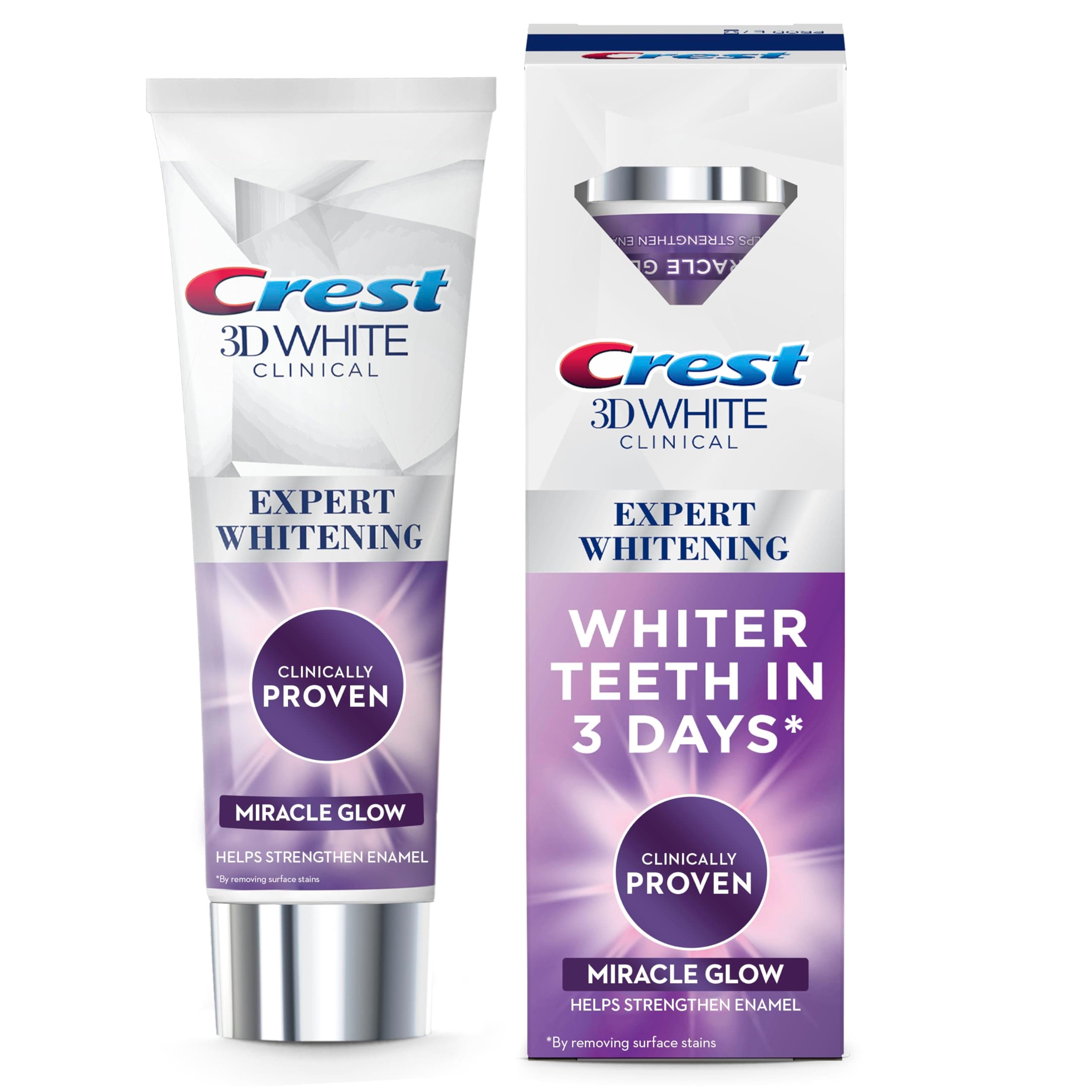 Crest 3DWhite Clinical Miracle Glow Advanced Whitening Technology Toothpaste 75ml