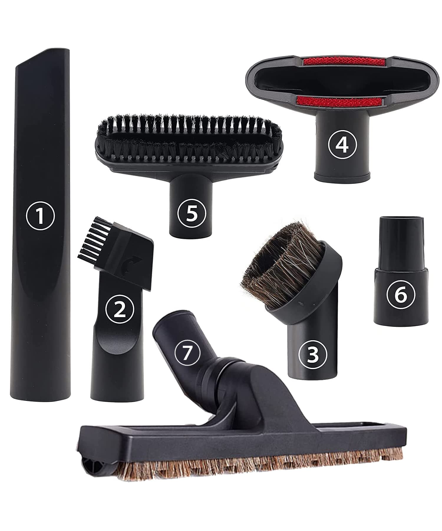 BIGTHREE Vacuum Attachments Replacement 7 Pcs Set, Hardwood Floor Brush, Nozzle Crevice Tool, Compatible for D-yson and for European Version Vacuum Cleaner Inner Diameter 32mm Shop Vac Accessories