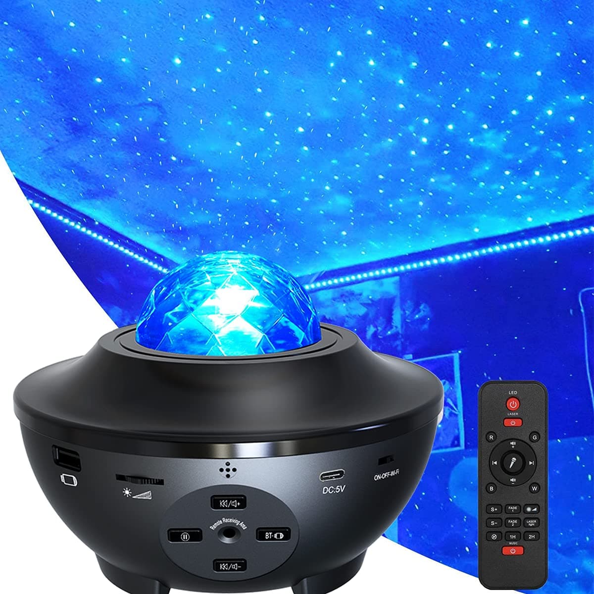 Star Night Light Projector Bedroom, MJDUO Ocean Wave Projector w/LED Starlight Cloud and Bluetooth Music Speaker As Gifts Decor Birthday Party Wedding Bedroom Living