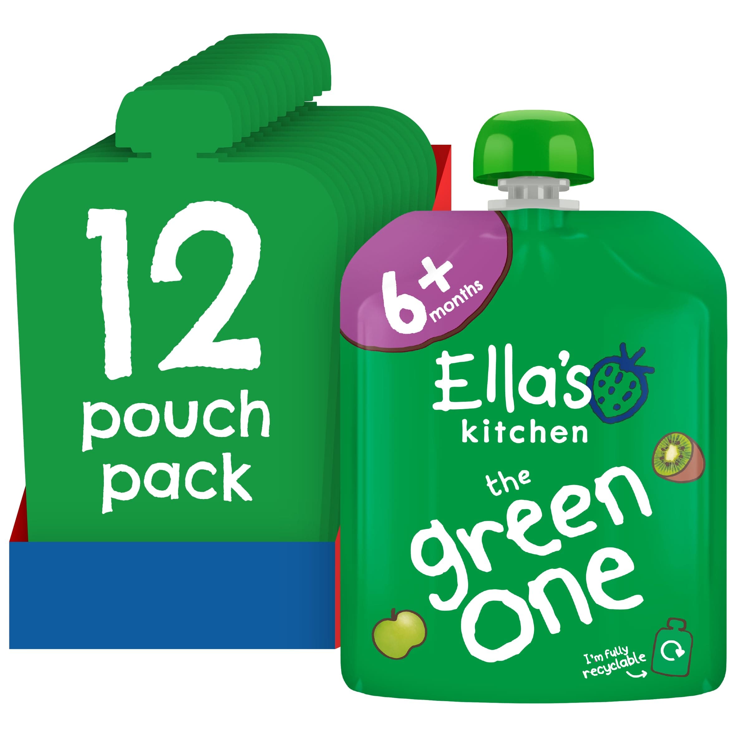 Ella's Kitchen The Green One Organic Smoothie Fruits 90 g (Pack of 12)