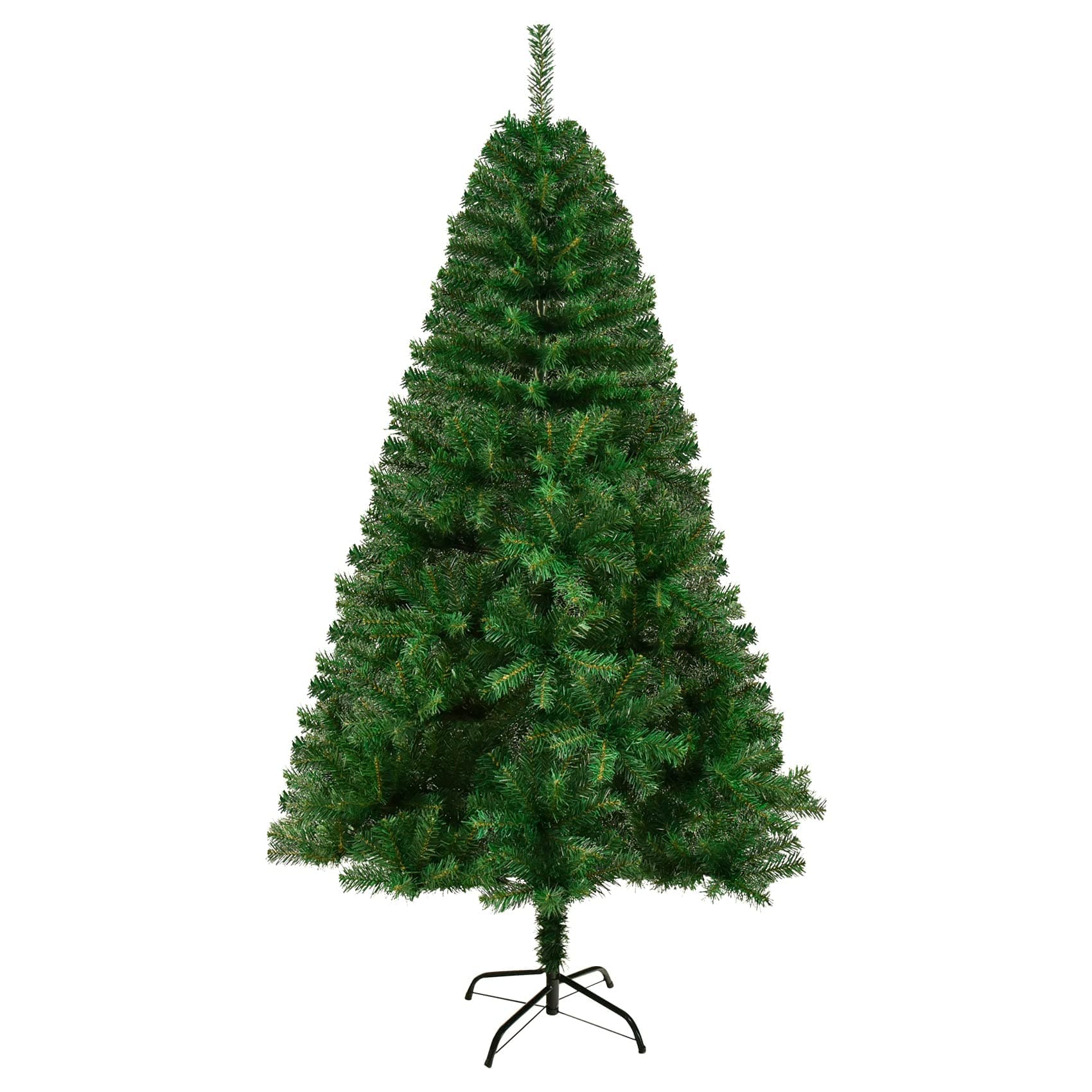 6 Ft Artificial Christmas Tree, Premium Unlit Spruce Hinged Xmas Tree Metal Christmas Tree Stand (1500 Branch Tips)