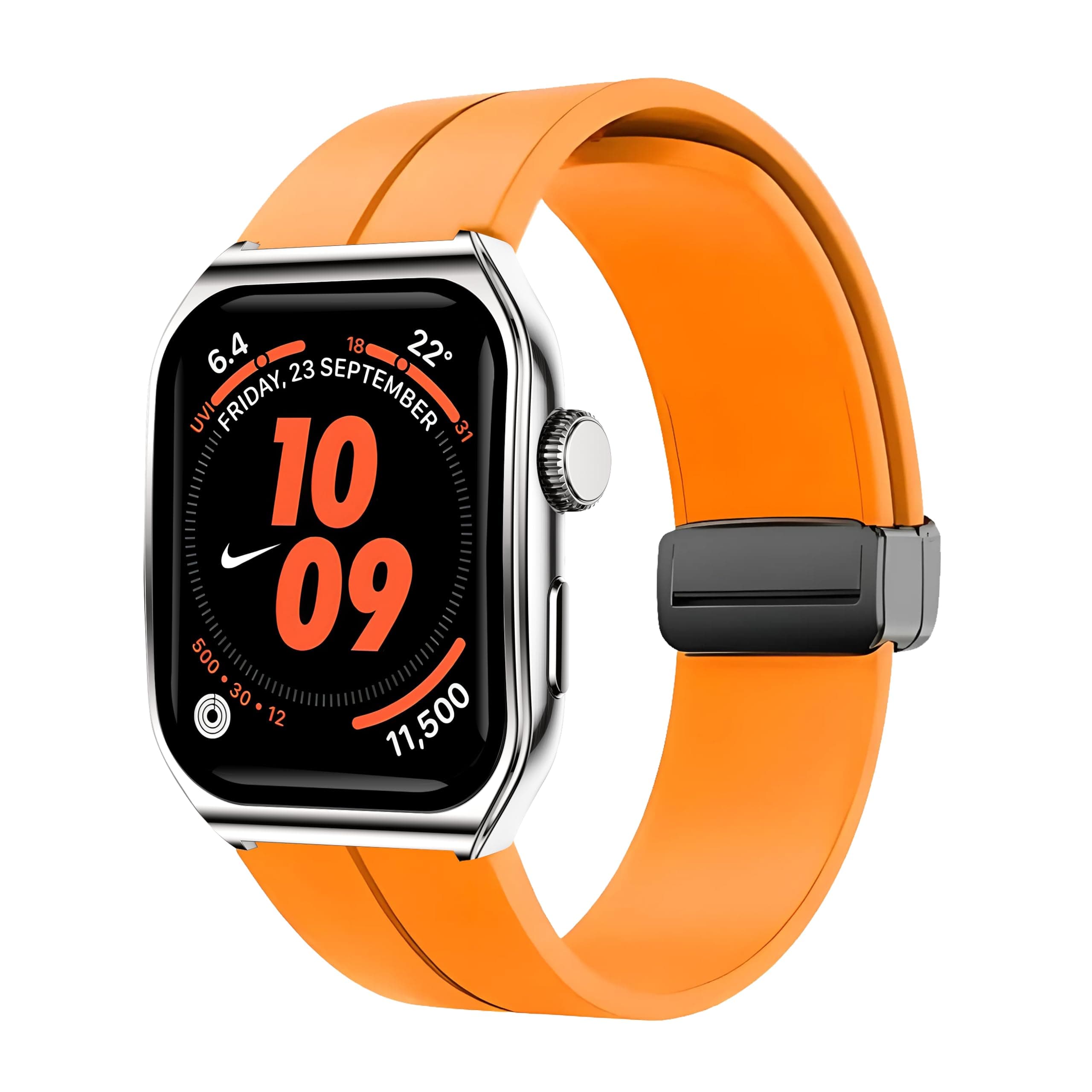 iCruze Pronto Flex Bluetooth 5.0 Smartwatch with 2.01" HD Display, Health Tracking, Bluetooth Calling, 280mAh Battery, Magnetic Charging, IP67, Android and Iphone Compatible - Orange