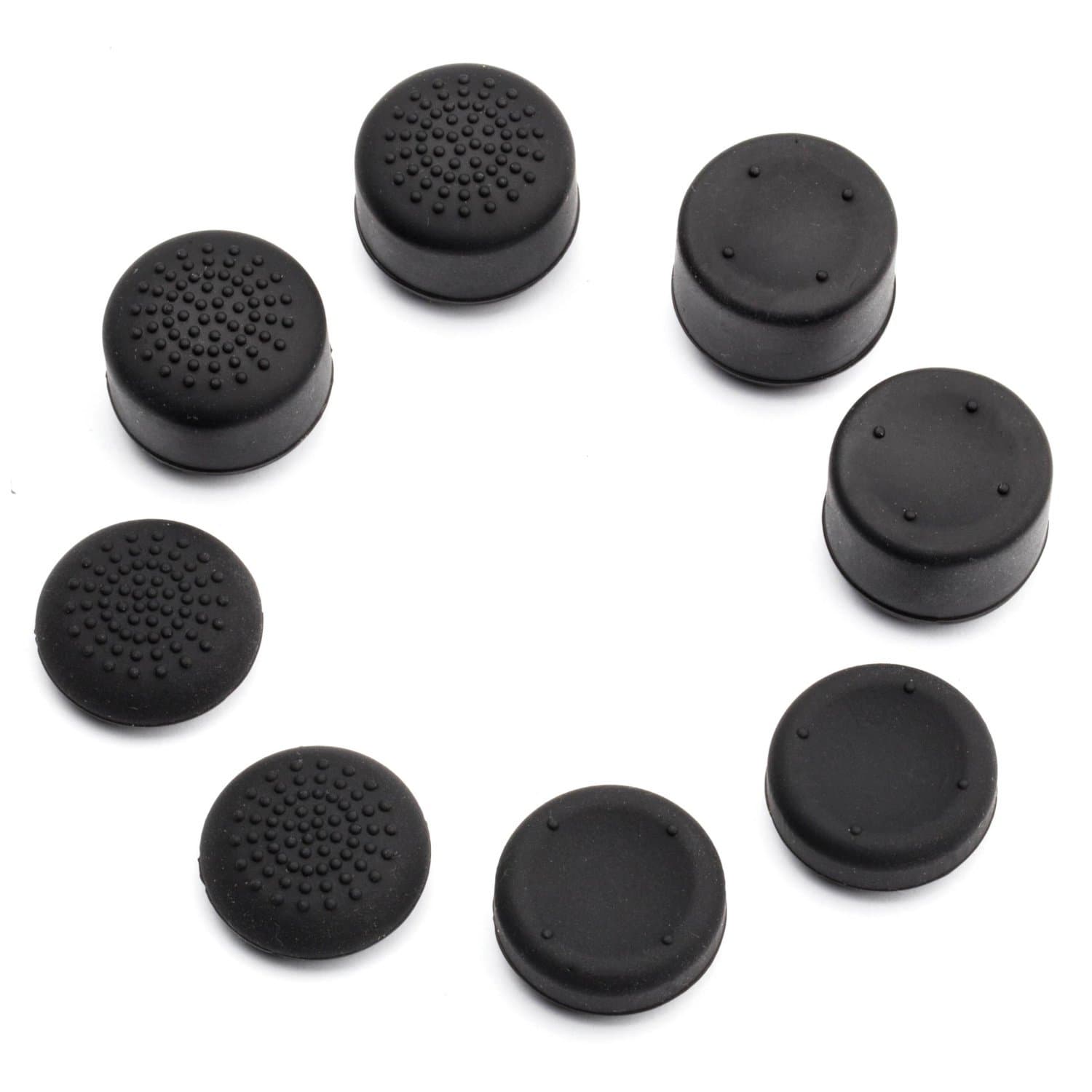 OneSoul PS4 Analog Thumb Grips for Dualshock 4 (DS4) Controllers [Black - Set of 8]