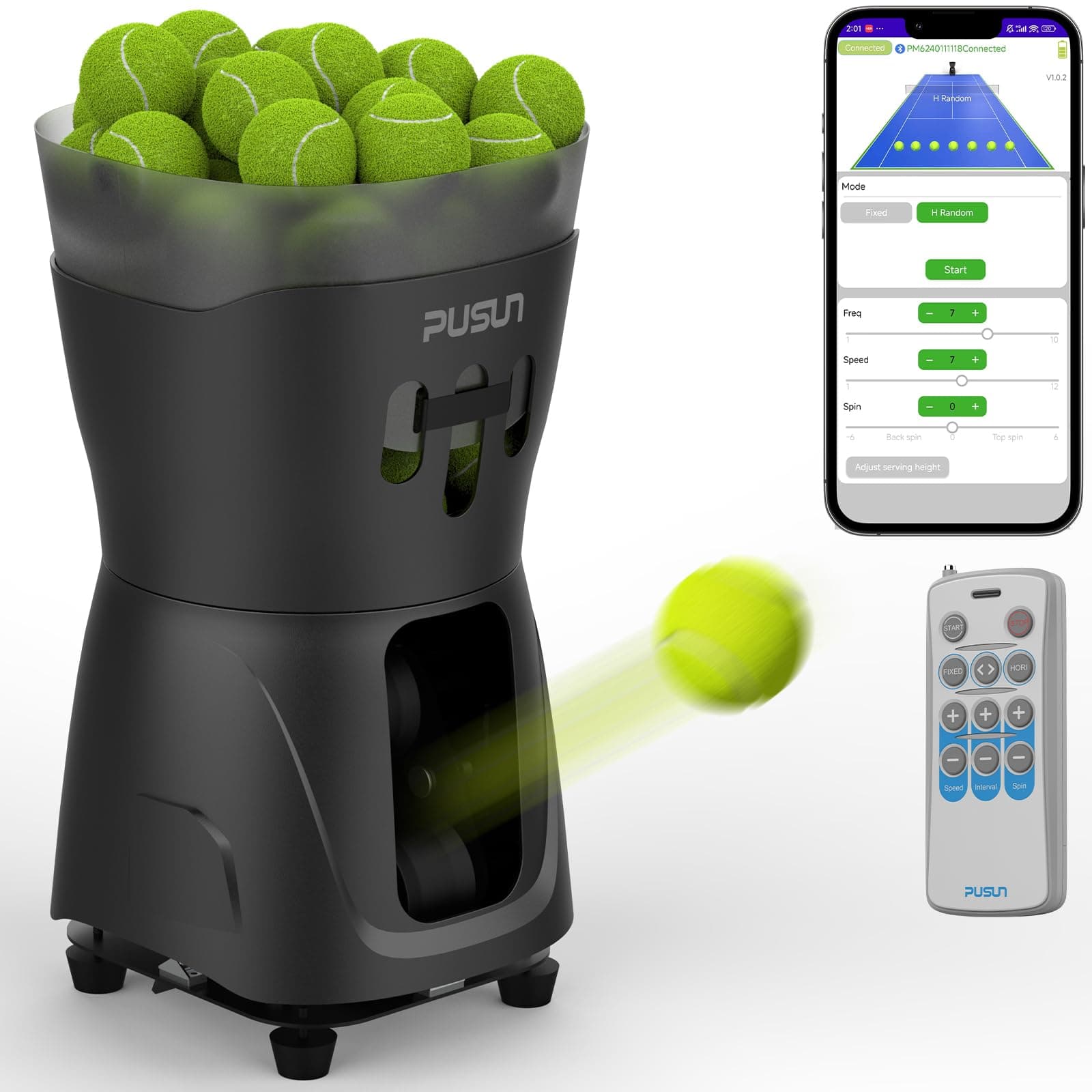 PT-MINIPro-Compact Ace: Enhanced Portable Tennis Ball Machine | Beginner-Friendly & Powerful | Advanced Features for On-The-Go Practice | Ideal for Skill Improvement