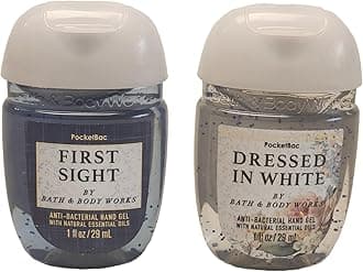 Bath and Body Care - Travel Size Sanitizer - 2 piece Bundle Set Hand Gel - 1 Fl Oz each LIMITED EDITION Scent (WEDDING SET)