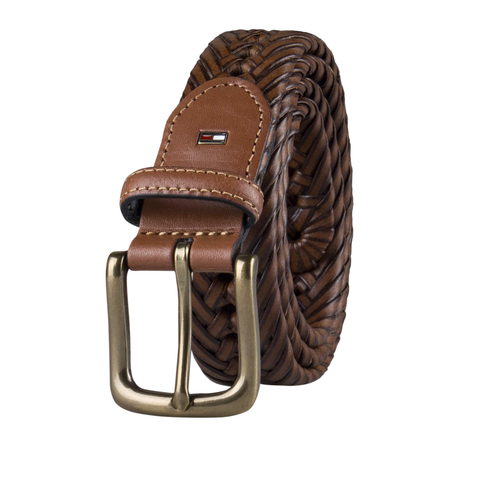 Men's Braided Belt, Saddle, 30