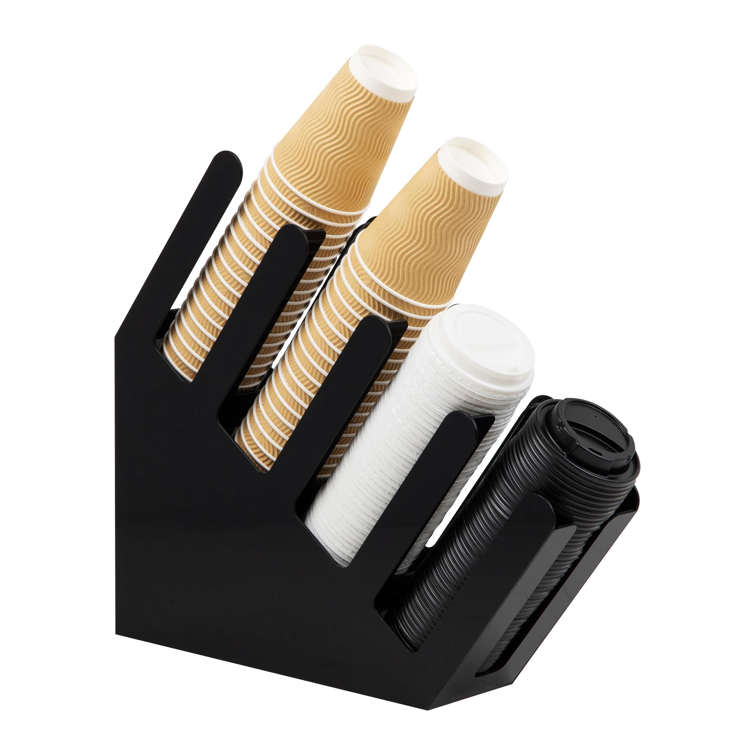 Mind Reader Cup and Lid Dispenser, Countertop Org, Coffee Bar, Beverage Cup, Kitchen, Breakroom, Black