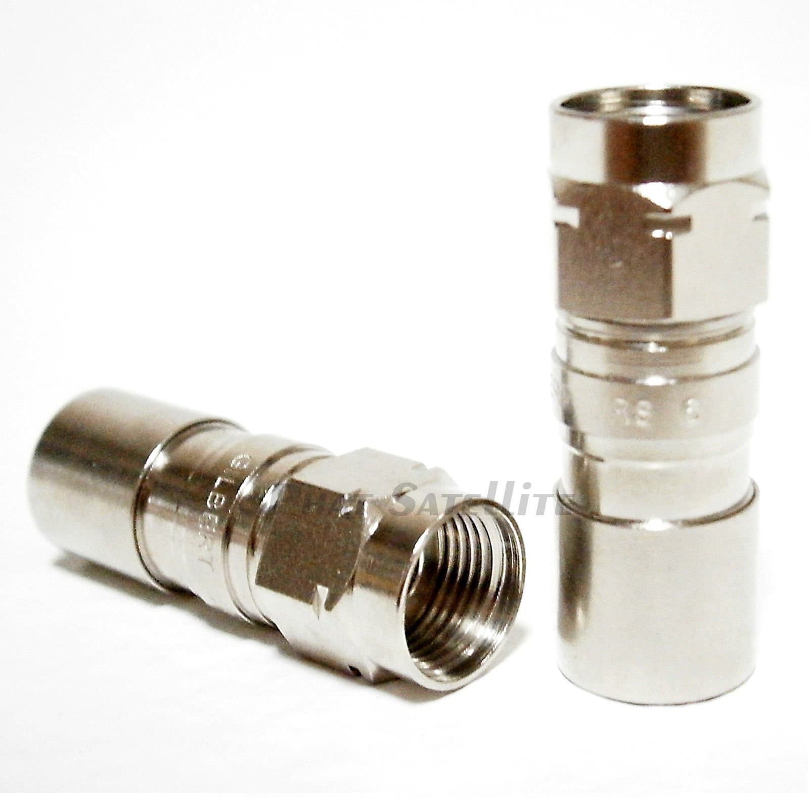 2 Pieces Corning Gilbert GF-EFC-6 RG6 Coax Conical Indoor/Outdoor Compression F Type Corrosion Resistant Nickel Plated Brass Coaxial Cable Connector Fittings