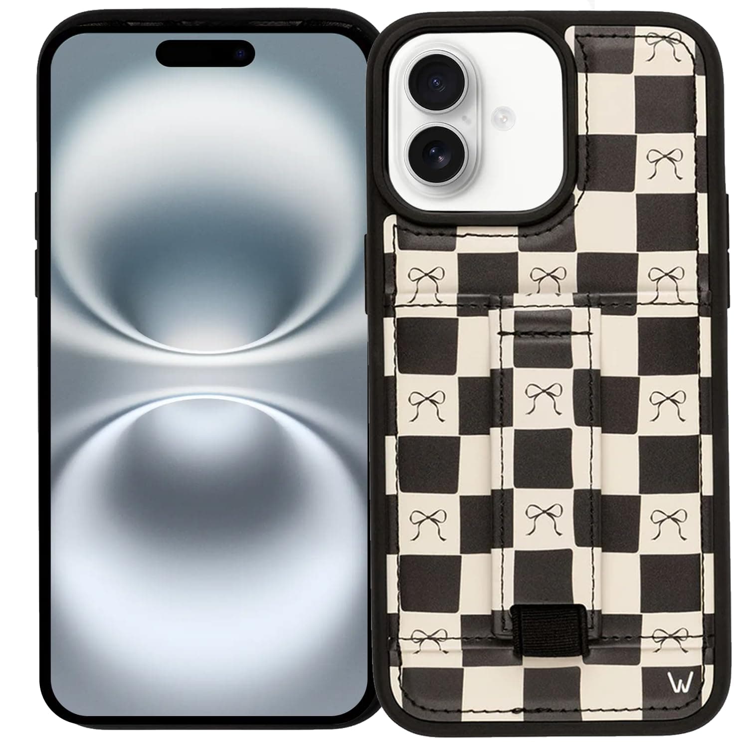 Walli Cases for iPhone 16 Plus Case Aesthetic Wallet Phone Case Card Holder, Securely Holds up to 2 Cards - Cute, Trendy Phone Cover for Women, fits iPhone 16 Plus, with Kickstand & Finger Strap