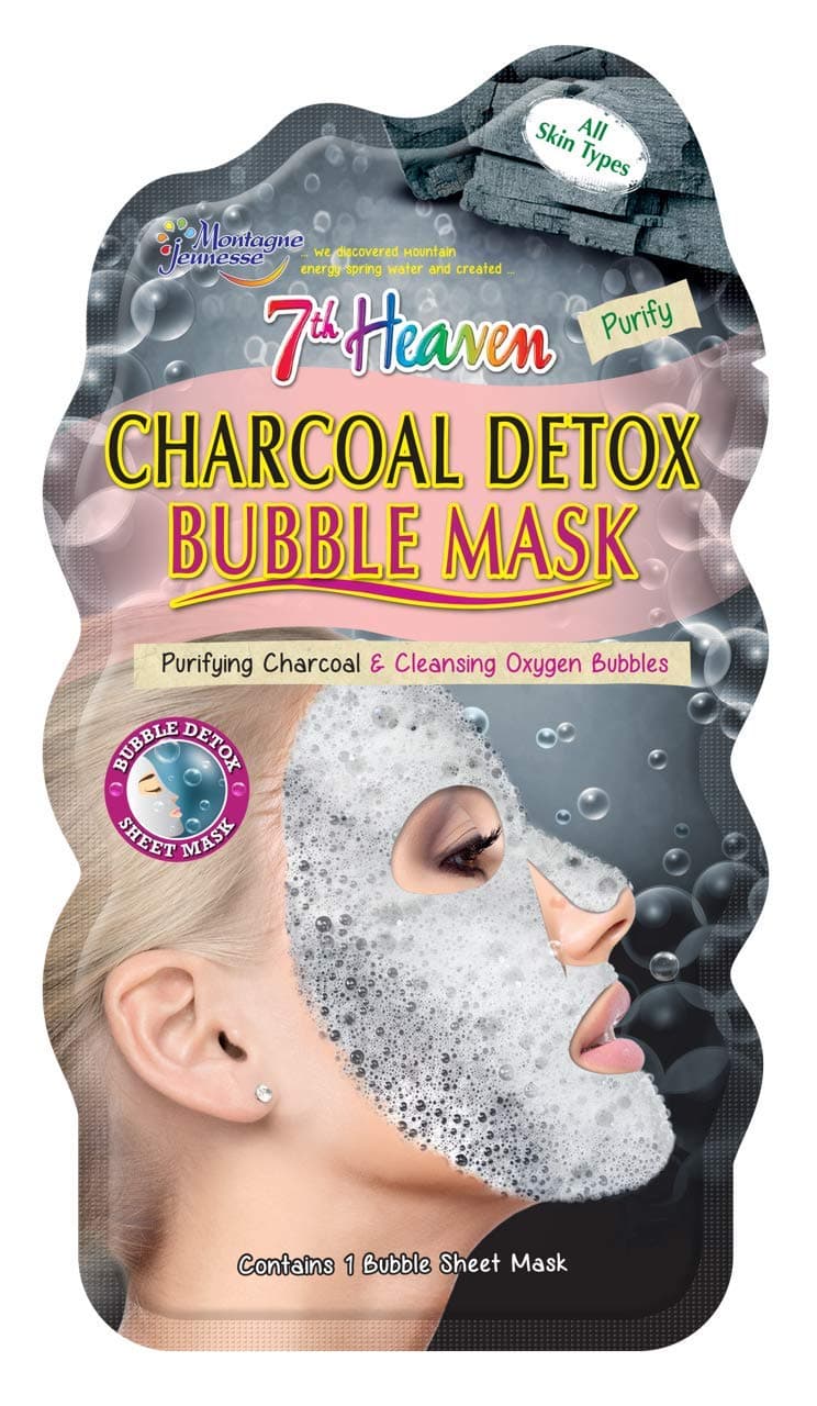 Charcoal Detox Bubble Sheet Mask with Purifying Charcoal, Collected Star Anise and Cleansing Oxygen Bubbles for a Brighter Complexion - Ideal for All Skin Types