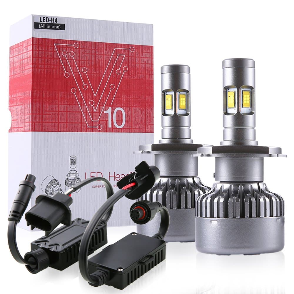 LED Headlight Conversion Kit, Autrod 2Pack H4/HB2/9003 LED Bright Headlight Bulbs 6500K 80W 9600LM HID Xenon Headlamp with Load Resistors, CREE XHP50 Dual Beam Replacement Head Light - Cool White