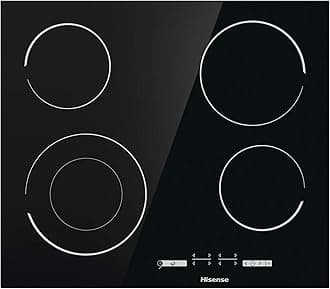 Hisense E6432C Built-in 60cm Electric Ceramic Hob with Child Lock, Touch control, Timer Function - Black 7200W, 20 x 24 x 2 inches (L x W x H)