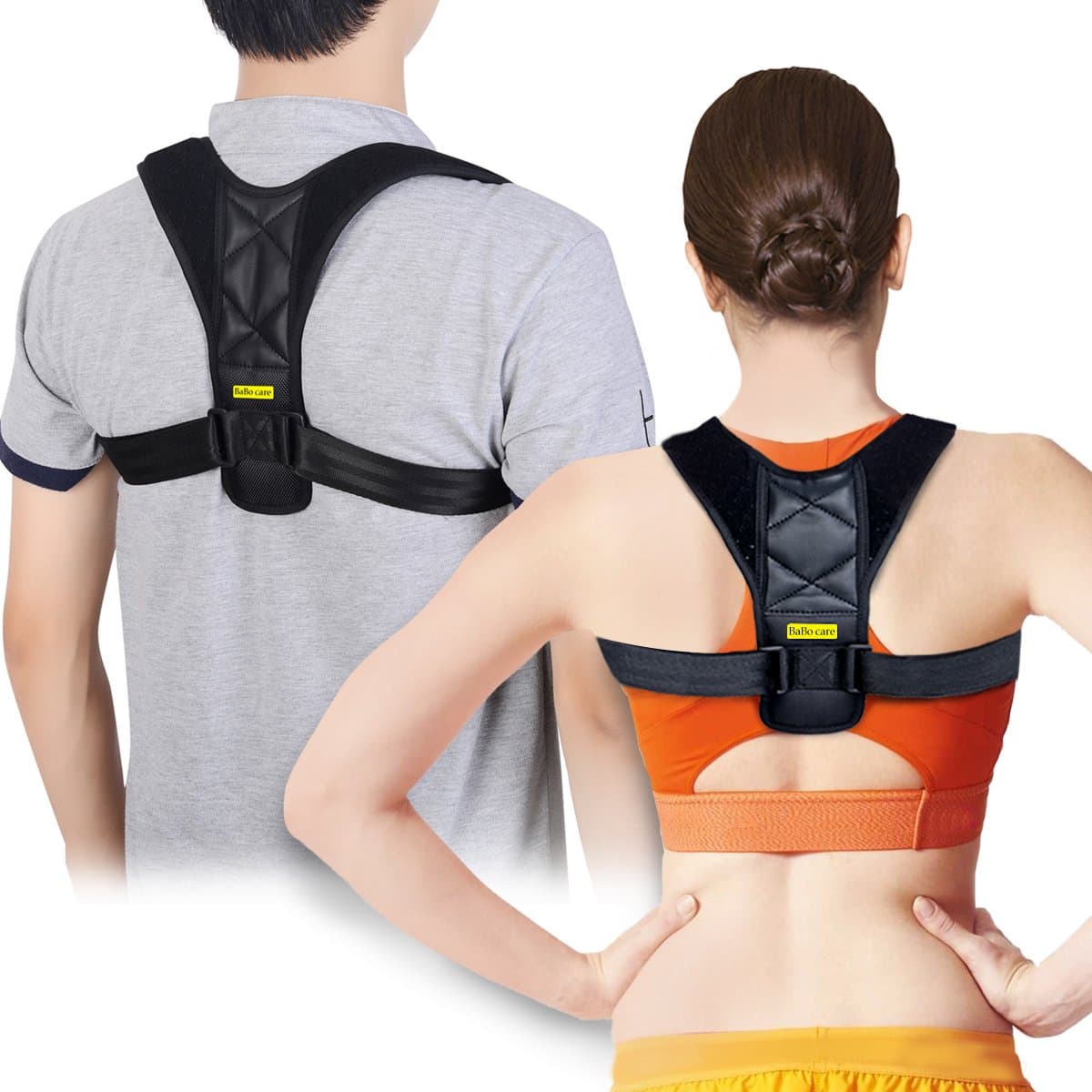 Posture Corrector Support Brace for Women & Men by Babo Care, Figure 8 Shaped Designed for Your Upper Back, Helps to Improve Posture, Prevent Slouching (LGE)
